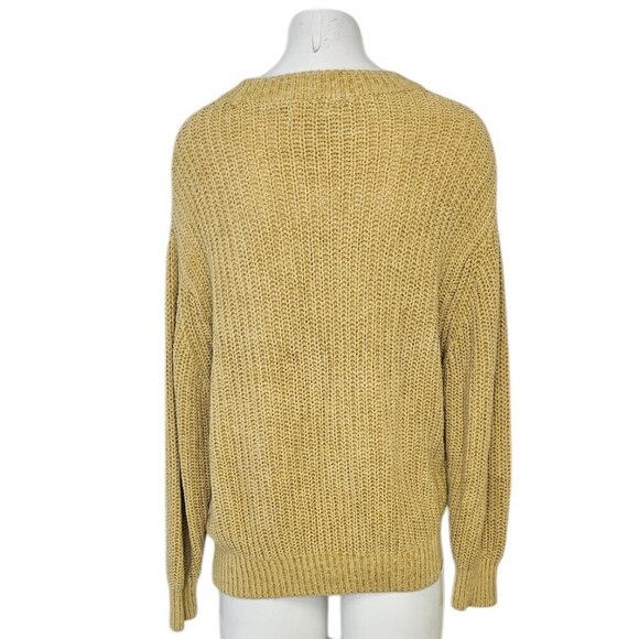 Aritzia Wilfred Salette Chenille Long Sleeve Crew Neck Sweater, Open Knit Size M - Picture 2 of 8
